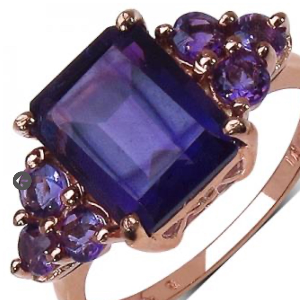 Gorgeous Womens 14k Rose Gold Over Solid Sterling Silver 3.25 Ctw Amethyst Size
